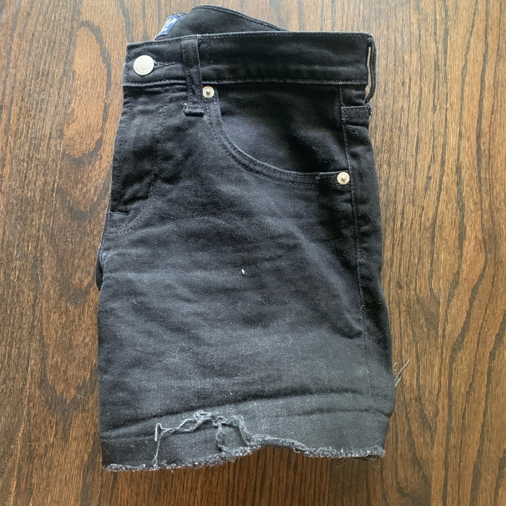 Women's black denim shorts